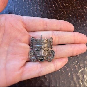 VINTAGE- RARE MEXICO sterling silver god pin pendant